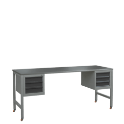 Верстак 2000 с колёсами и 2 подвесными тумбами с 3 выдвижными ящиками [17096]