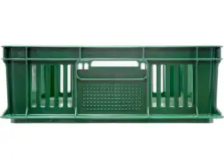 Ящик пластиковый перфорированный, 600x400x140 мм, 27 л, зеленый [705.01.03]